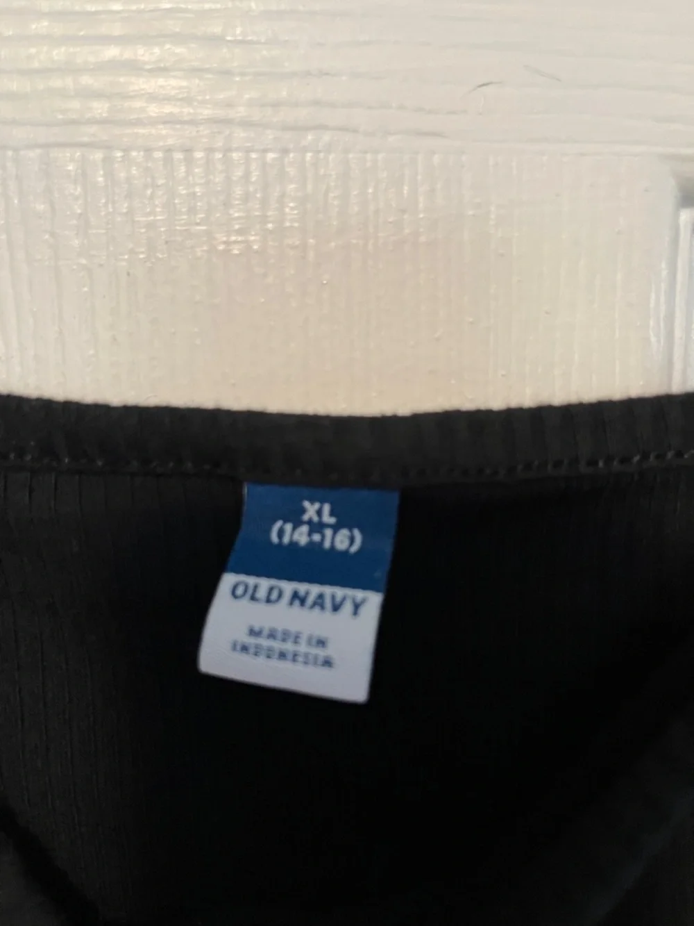 Old Navy Black Ribbed Camisole with Beaded Straps - Picture 2 of 4